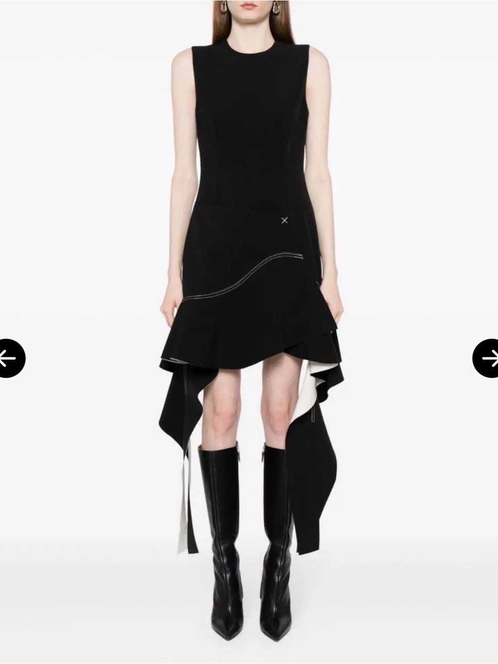 Jonathan Simkhai $1834 Black Sleeveless Flared Hem Dress